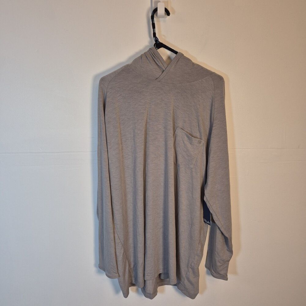 Huk Men's Fishing Waypoint Hoodie Size XXXL Overcast Grey UPF 50+ Long Sleeve
